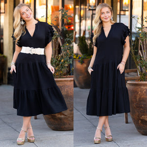 Ruffle Sleeve Dress