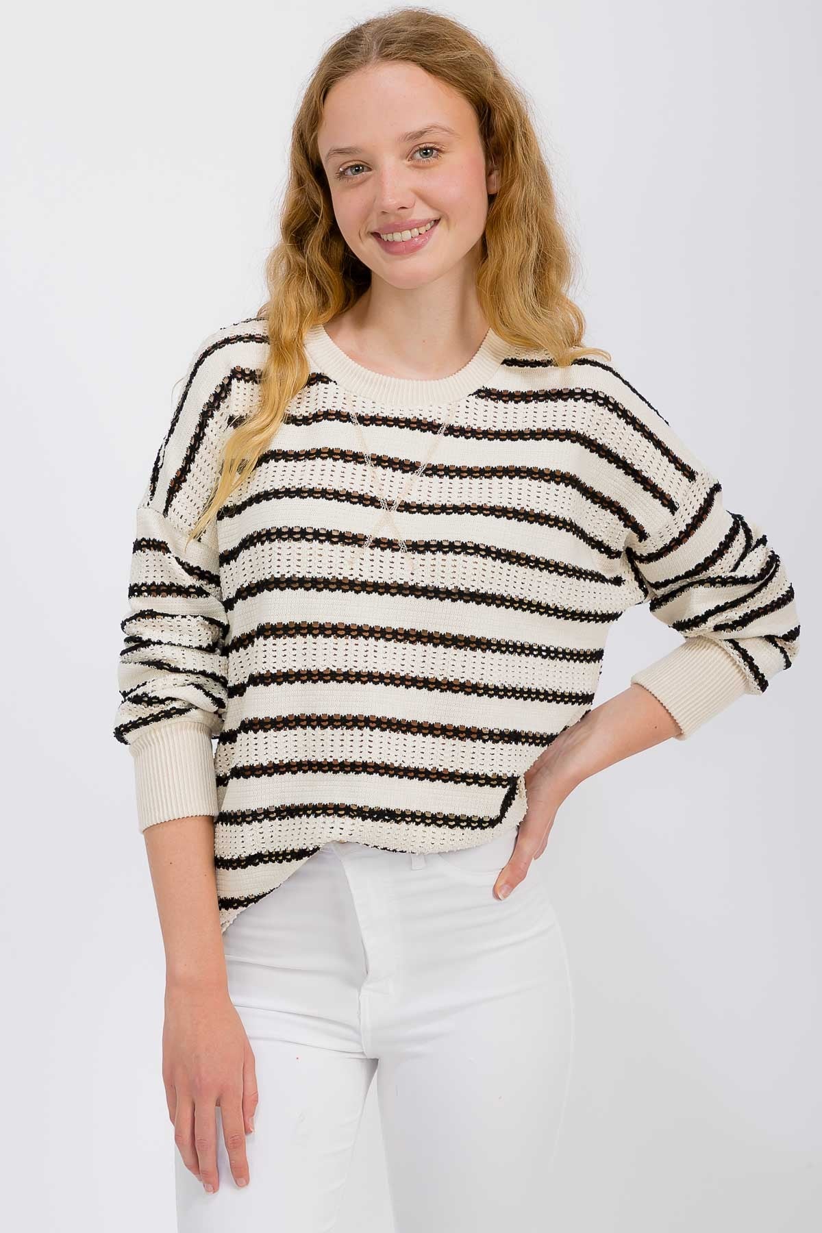 Striped Knit Sweater