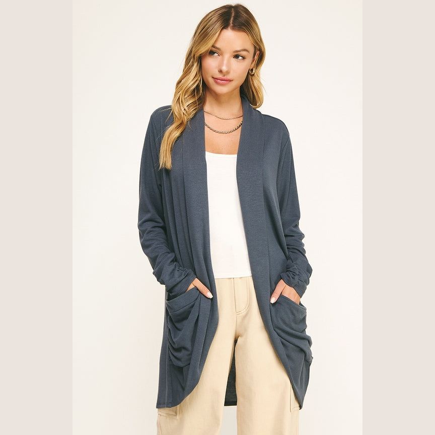 Ruched Cardigan