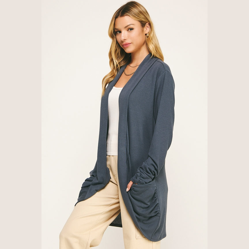 Ruched Cardigan