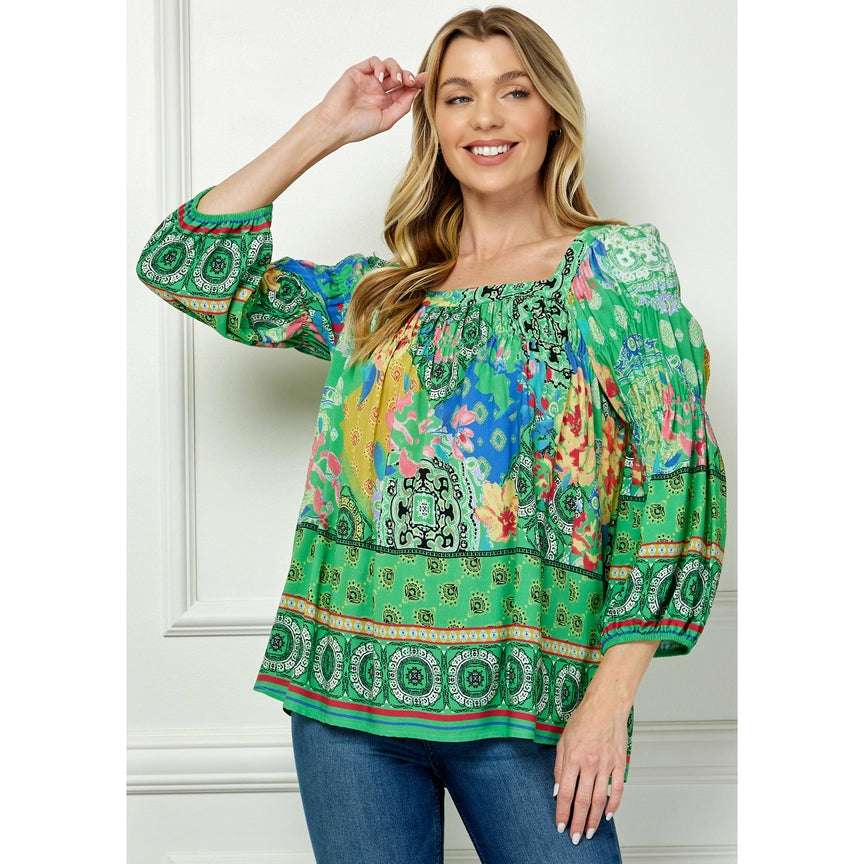 Smocked Peasant Blouse